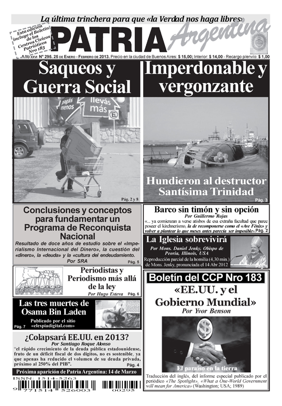 Periódico Patria Argentina – Enero 2013